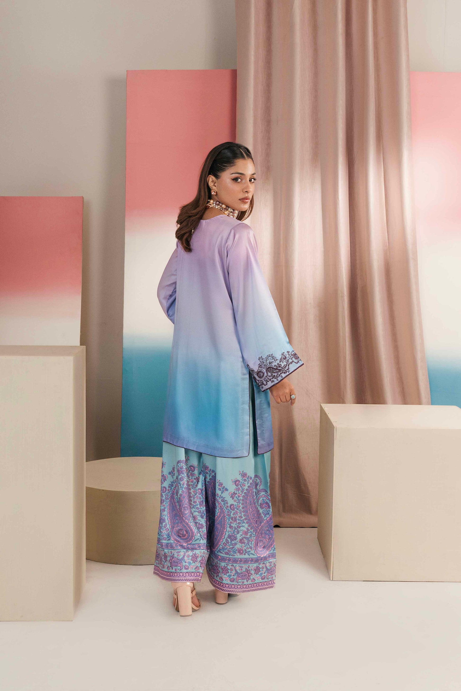 Trendy embroidered dress for ladies in vibrant colors