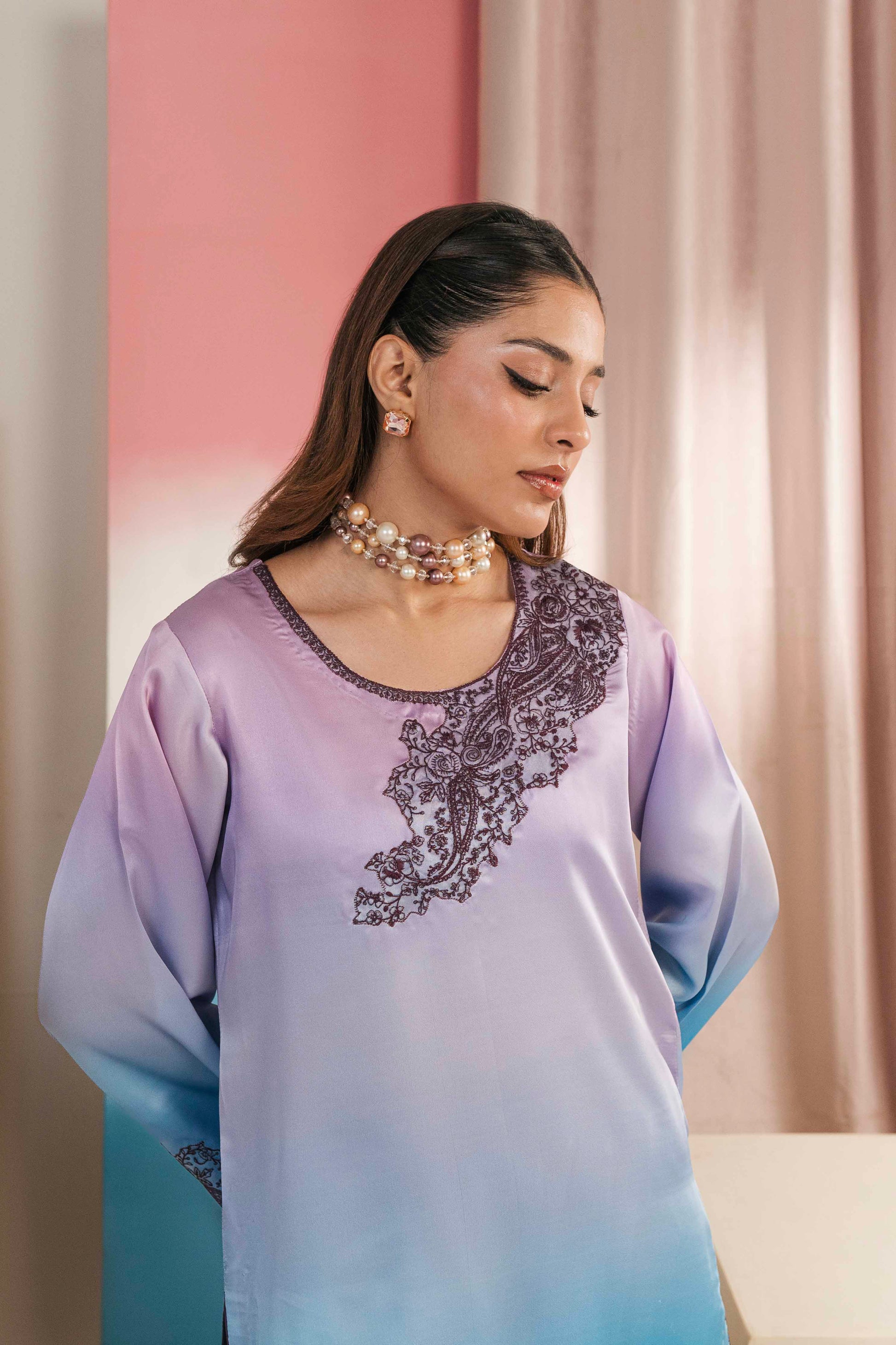 Trendy embroidered dress for ladies in vibrant colors