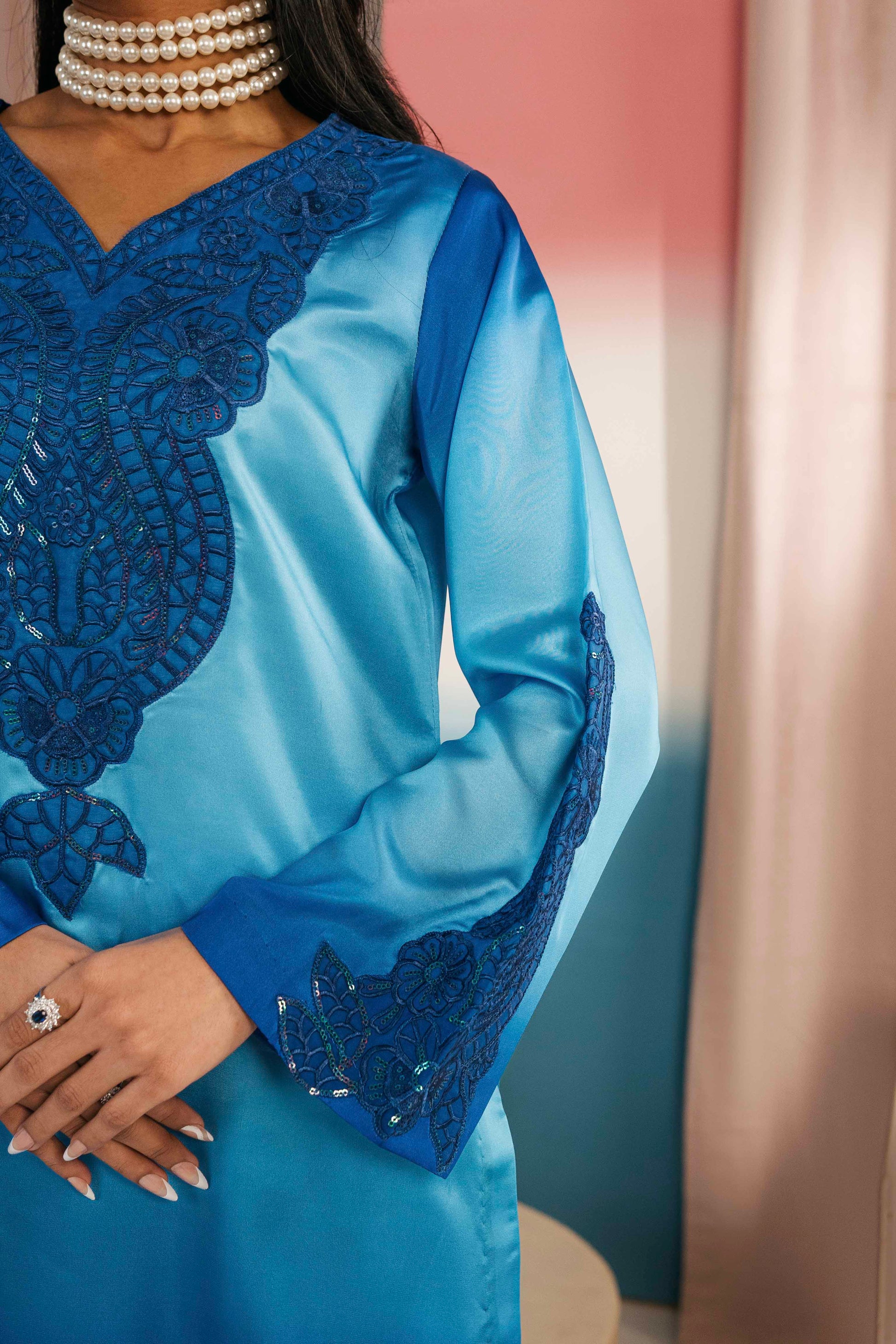 Handcrafted embroidered suit for an elegant look