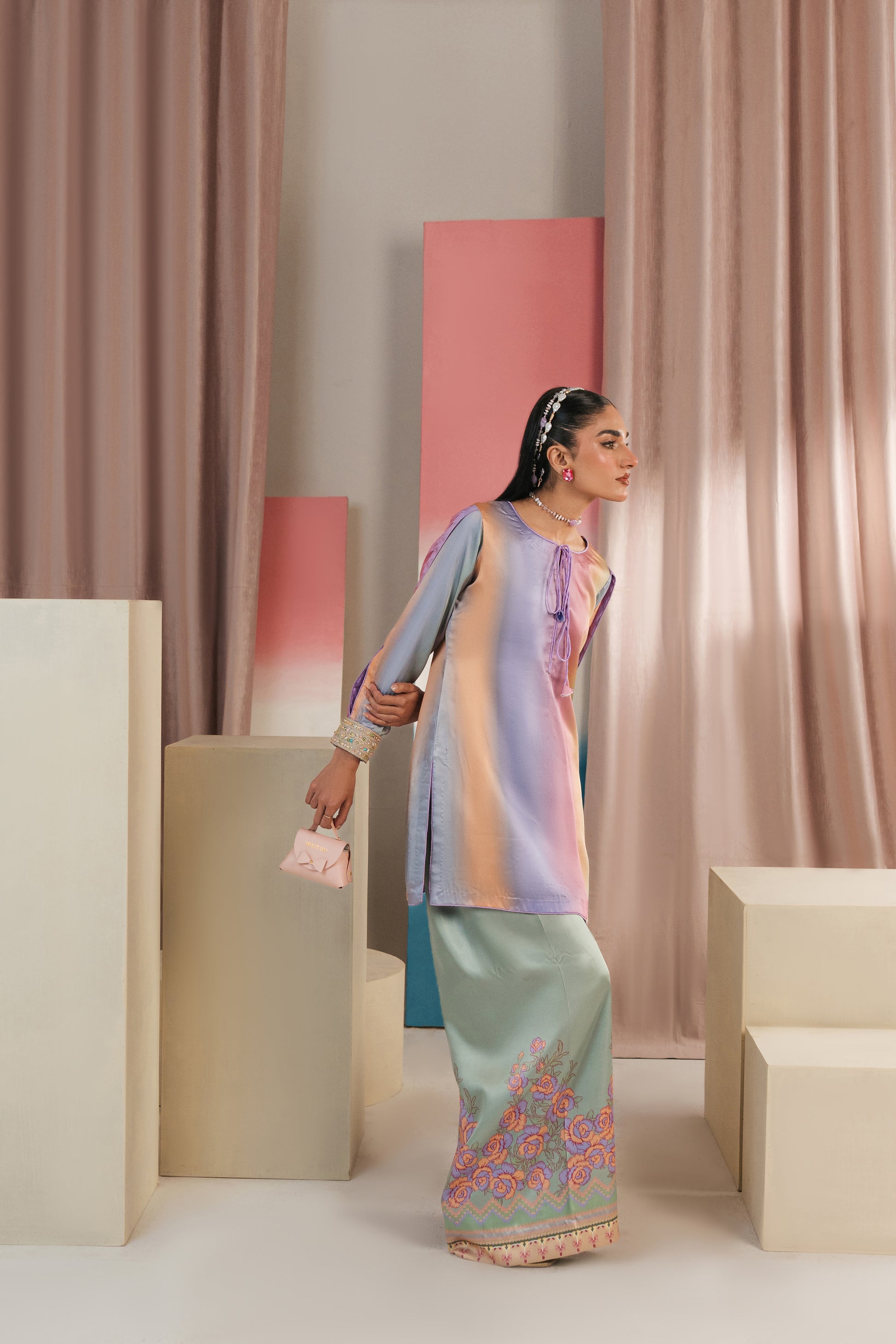Designer embroidered suit with modern cuts