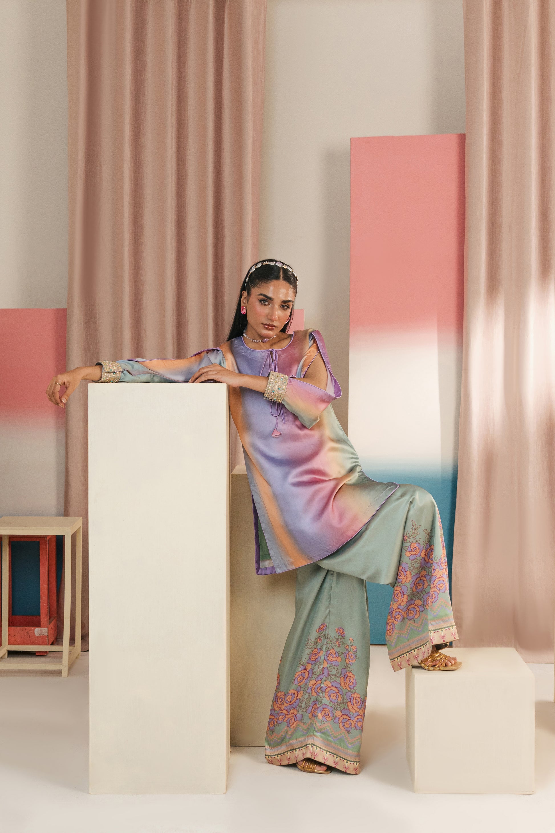 Designer embroidered suit with modern cuts