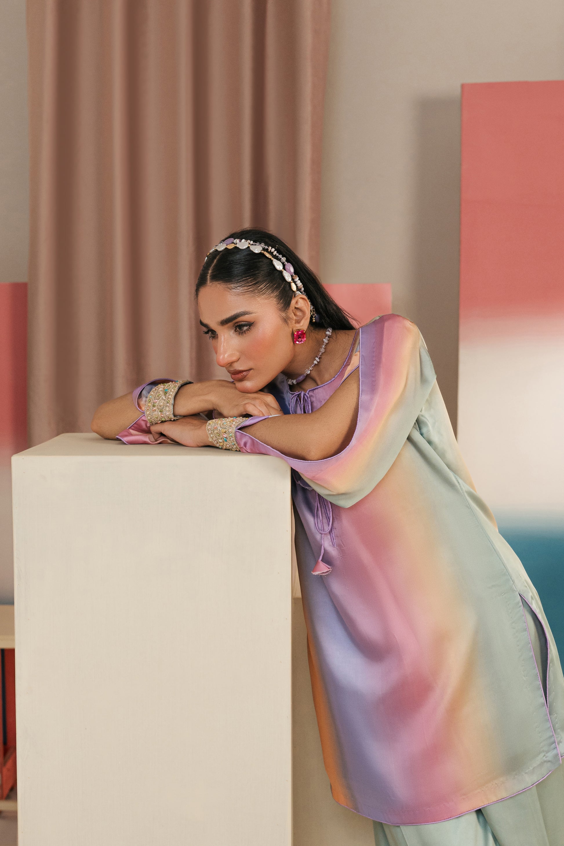 Designer embroidered suit with modern cuts