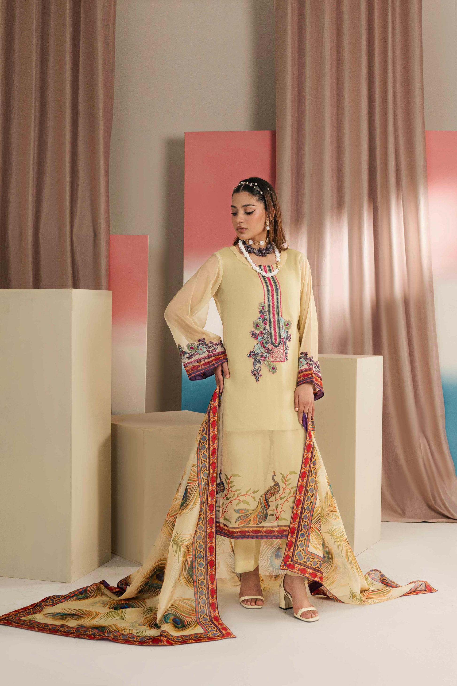 Pakistani embroidered ladies suit with intricate details