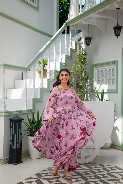 Soft casual dress for ladies with floral print

