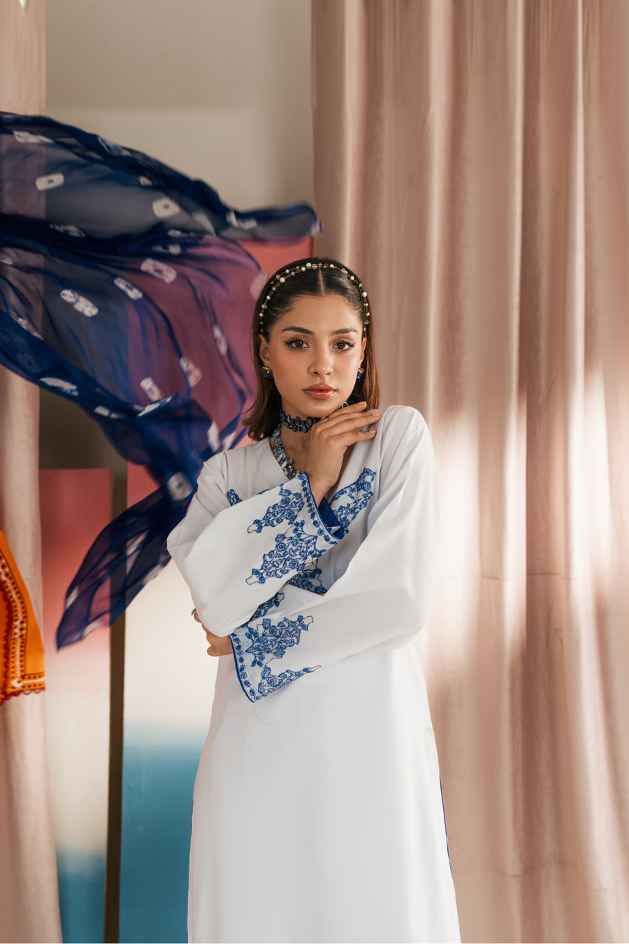 Royal Lumiere Embroidered Lawn 3PC Suit with Chiffon Dupatta