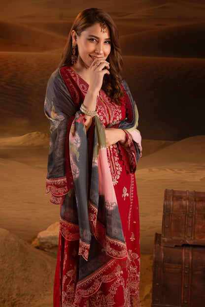 Sirocco Embroidered Lawn with Silk Printed Dupatta 3PC Stitched Suit
