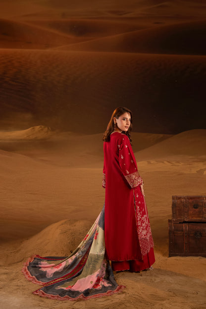 Sirocco Embroidered Lawn with Silk Printed Dupatta 3PC Stitched Suit
