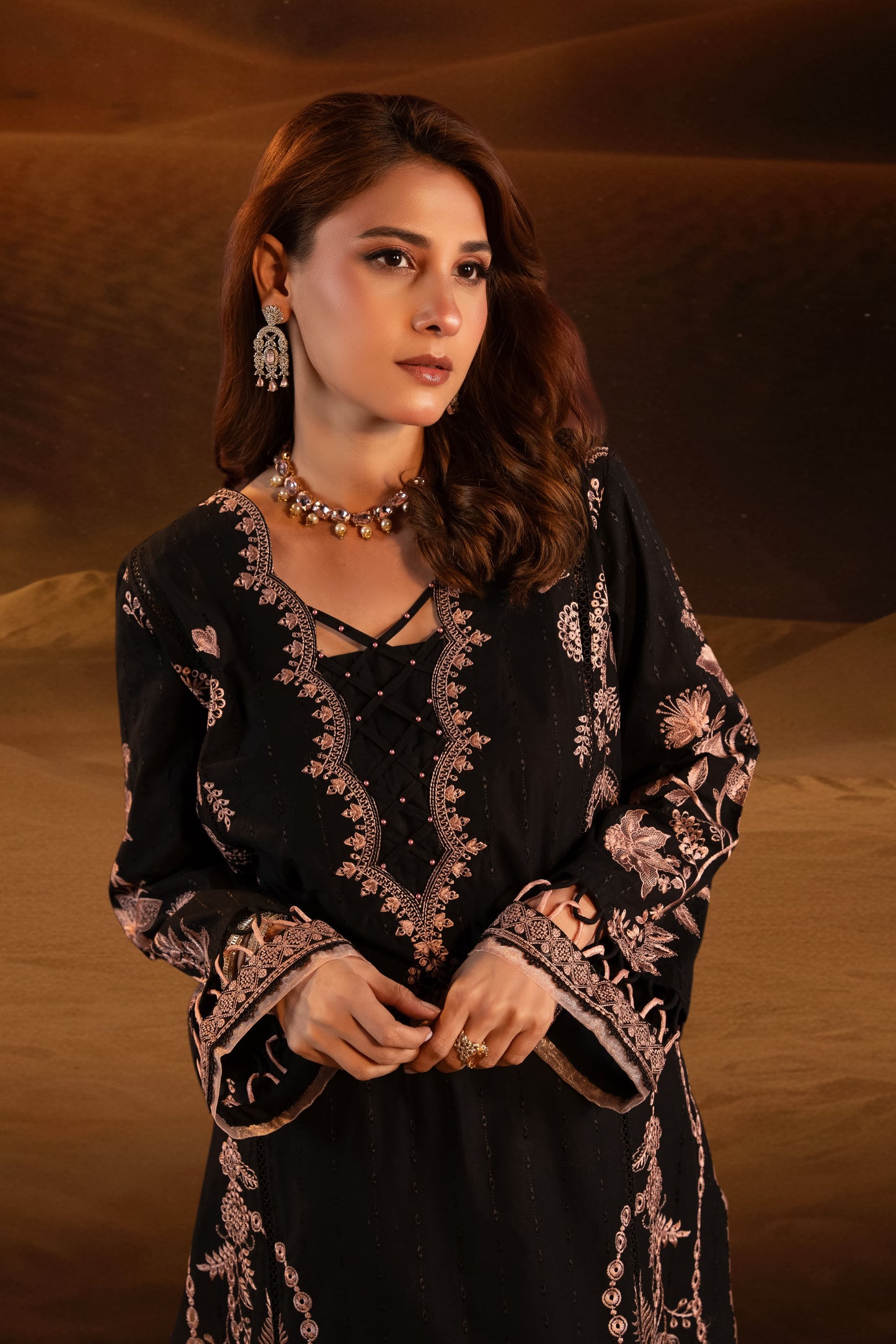Mirage Embroidered Lawn with Silk Printed Dupatta 3PC Stitched Suit