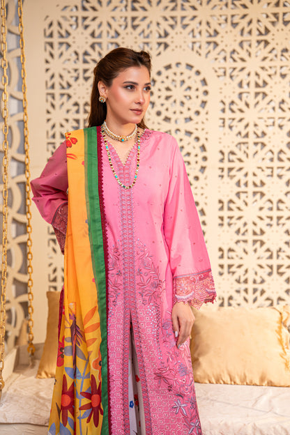 Dune Embroidered Lawn with Silk Printed Dupatta 3PC Stitched Suit