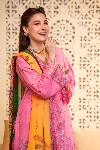 Dune Embroidered Lawn with Silk Printed Dupatta 3PC Stitched Suit