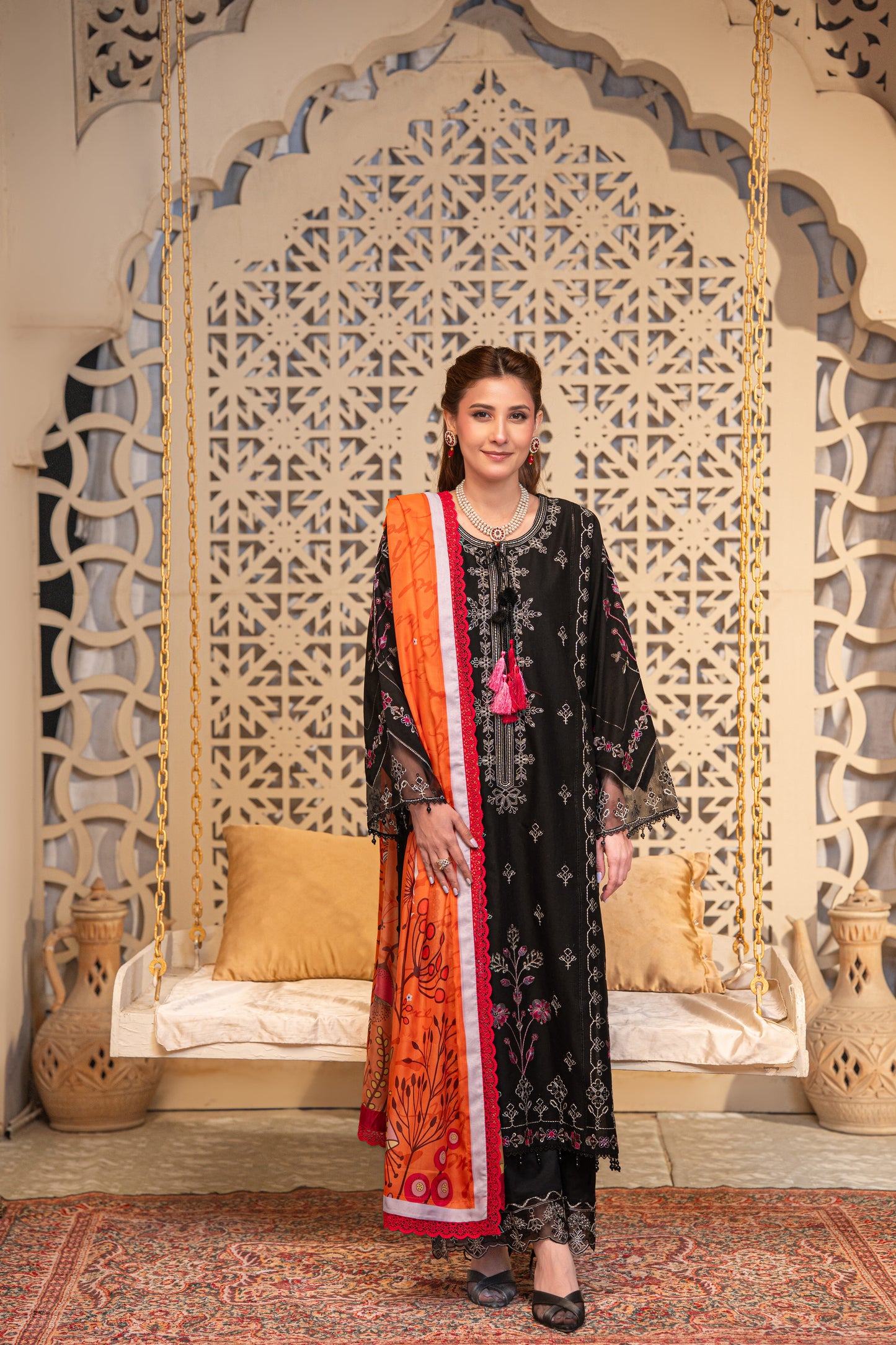 Ember Embroidered Lawn with Silk Art Dupatta 3PC Stitched Suit