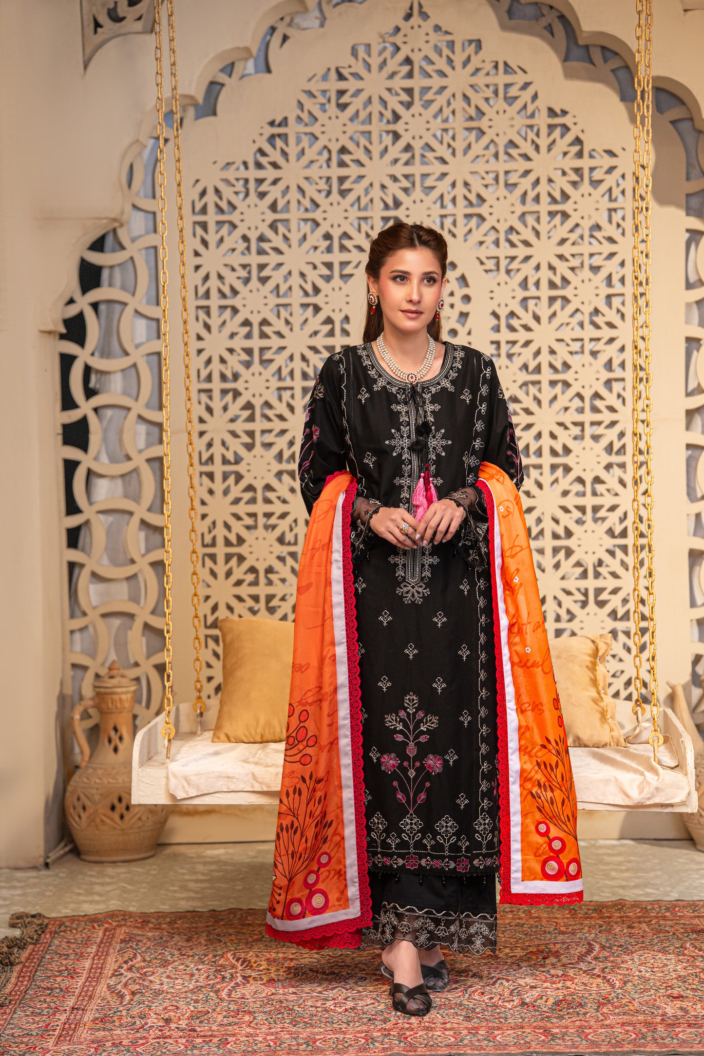 Ember Embroidered Lawn with Silk Art Dupatta 3PC Stitched Suit