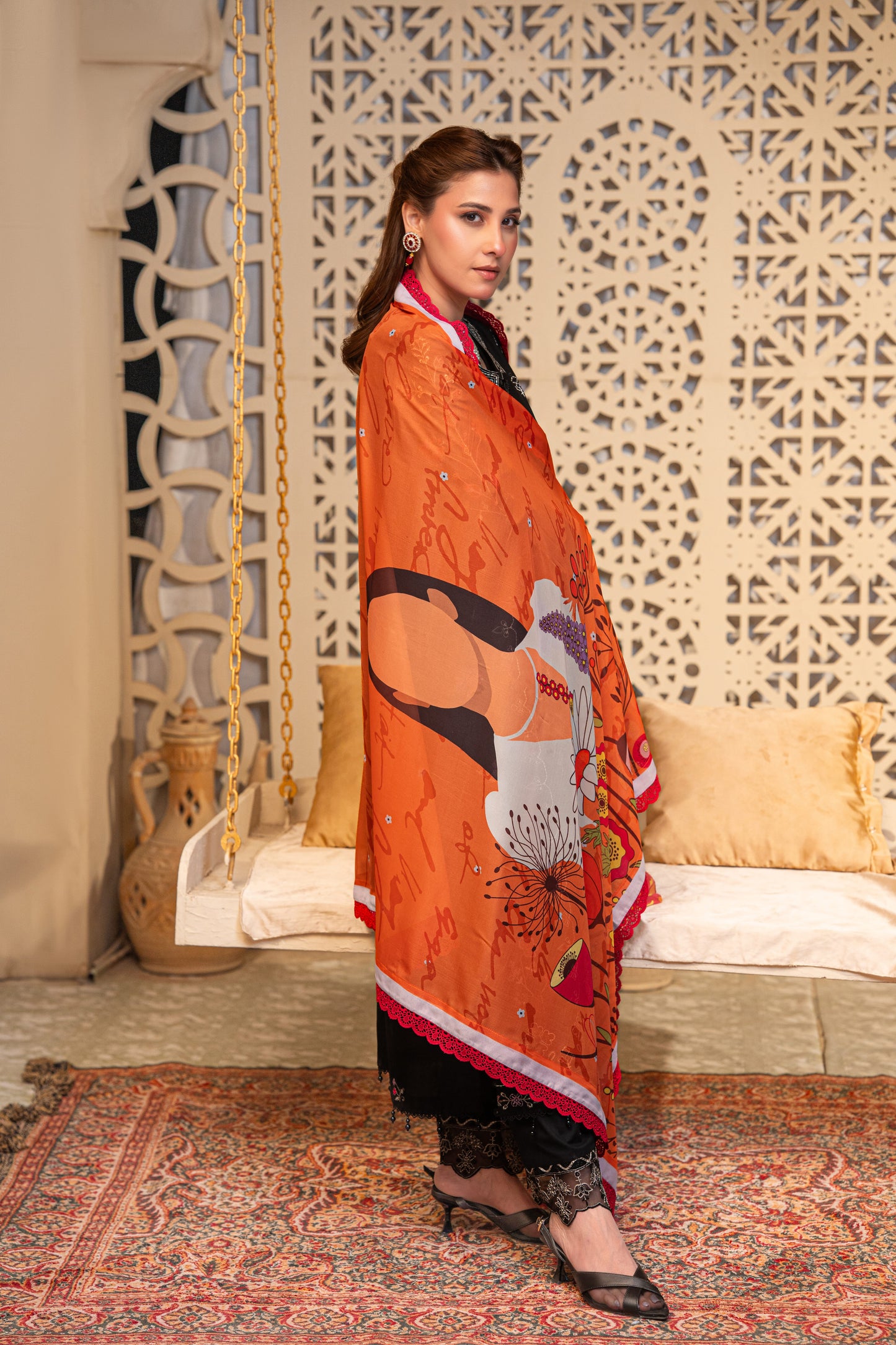 Ember Embroidered Lawn with Silk Art Dupatta 3PC Stitched Suit