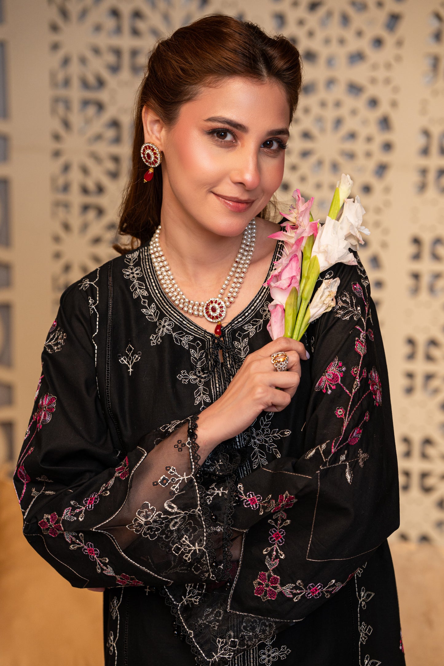 Ember Embroidered Lawn with Silk Art Dupatta 3PC Stitched Suit
