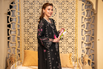 Ember Embroidered Lawn with Silk Art Dupatta 3PC Stitched Suit