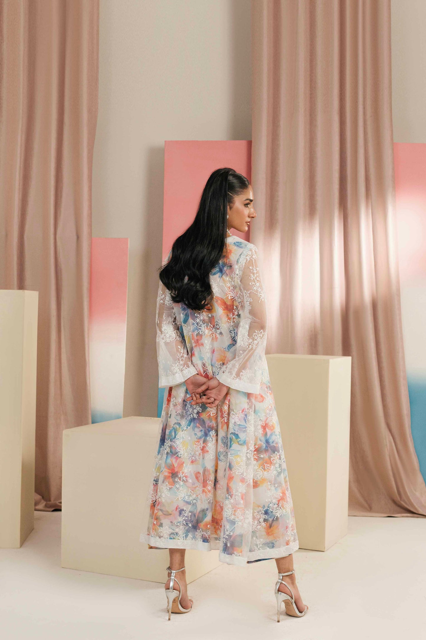 Beautiful embroidered long dress for women

